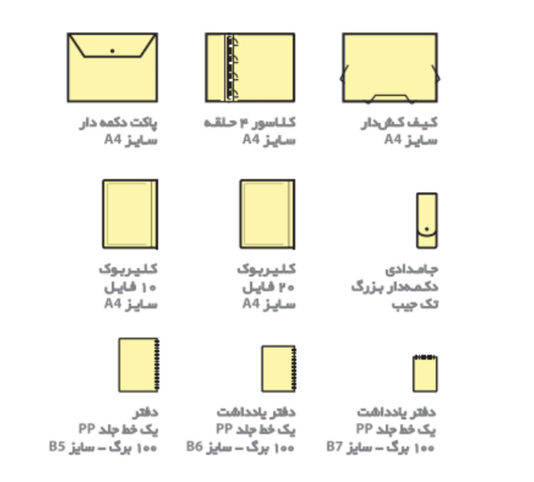 ست تحریر ۹ تکه پاپکو