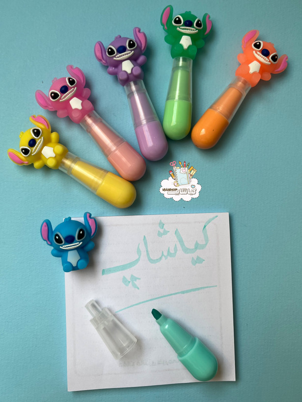 پک ۶ تایی هایلایتر مدل سر عروسک دار طرح کارتونی