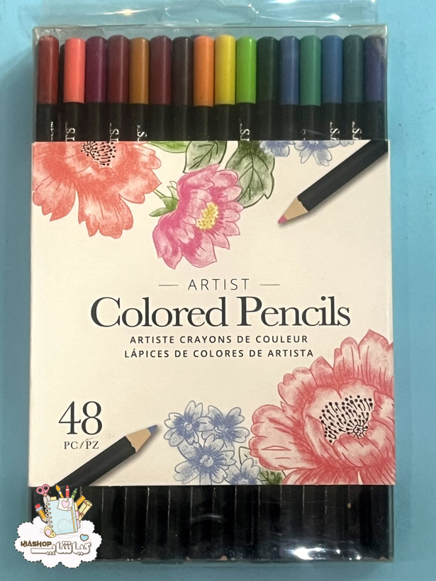 مداد رنگی 48 رنگ مدل American Crafts جعبه طلقی